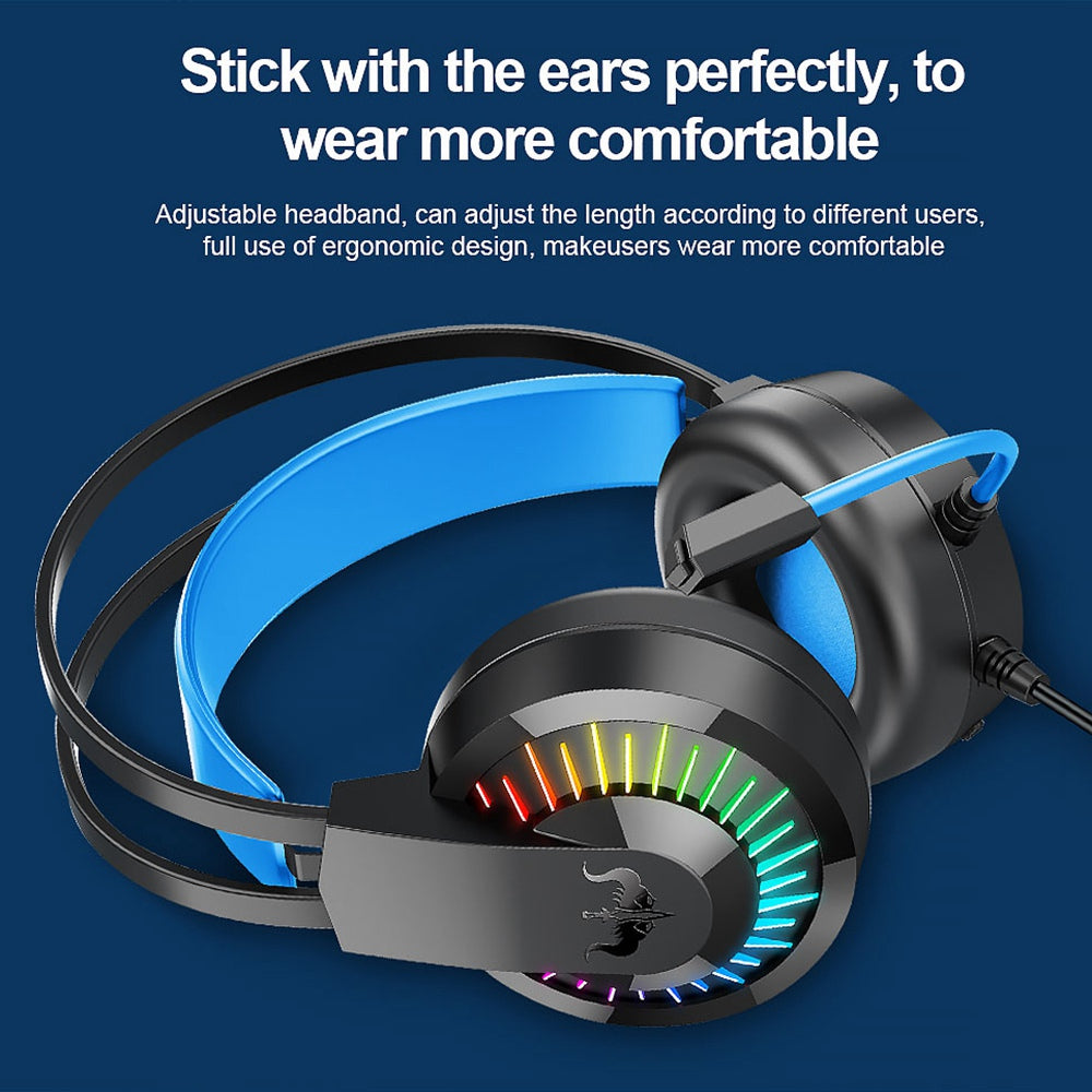 OVLENG GT68 RGB Wired Gaming Headset Over-Ear E-sports Headphone USB+3.5mm Adjustable Headset with Mic OVLENG GT68 RGB Wired Gaming Headset Over-Ear E-sports Headphone USB+3.5mm Adjustable Headset with Mic